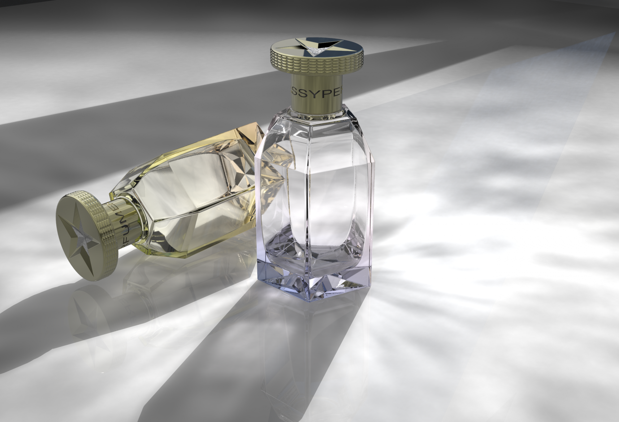香水瓶设计+渲染