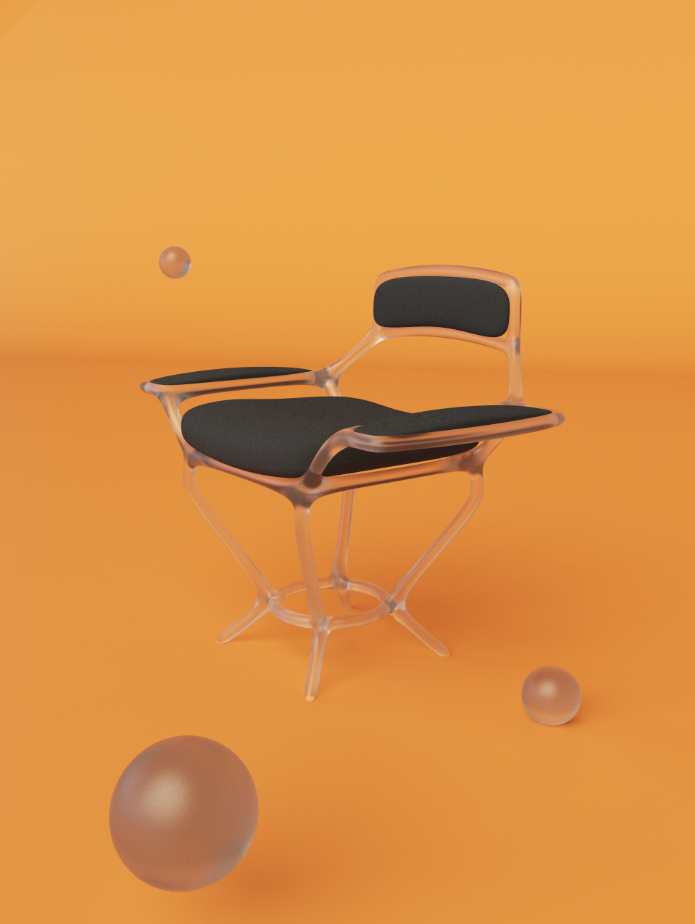 两张椅子模型以及简单的渲染效果