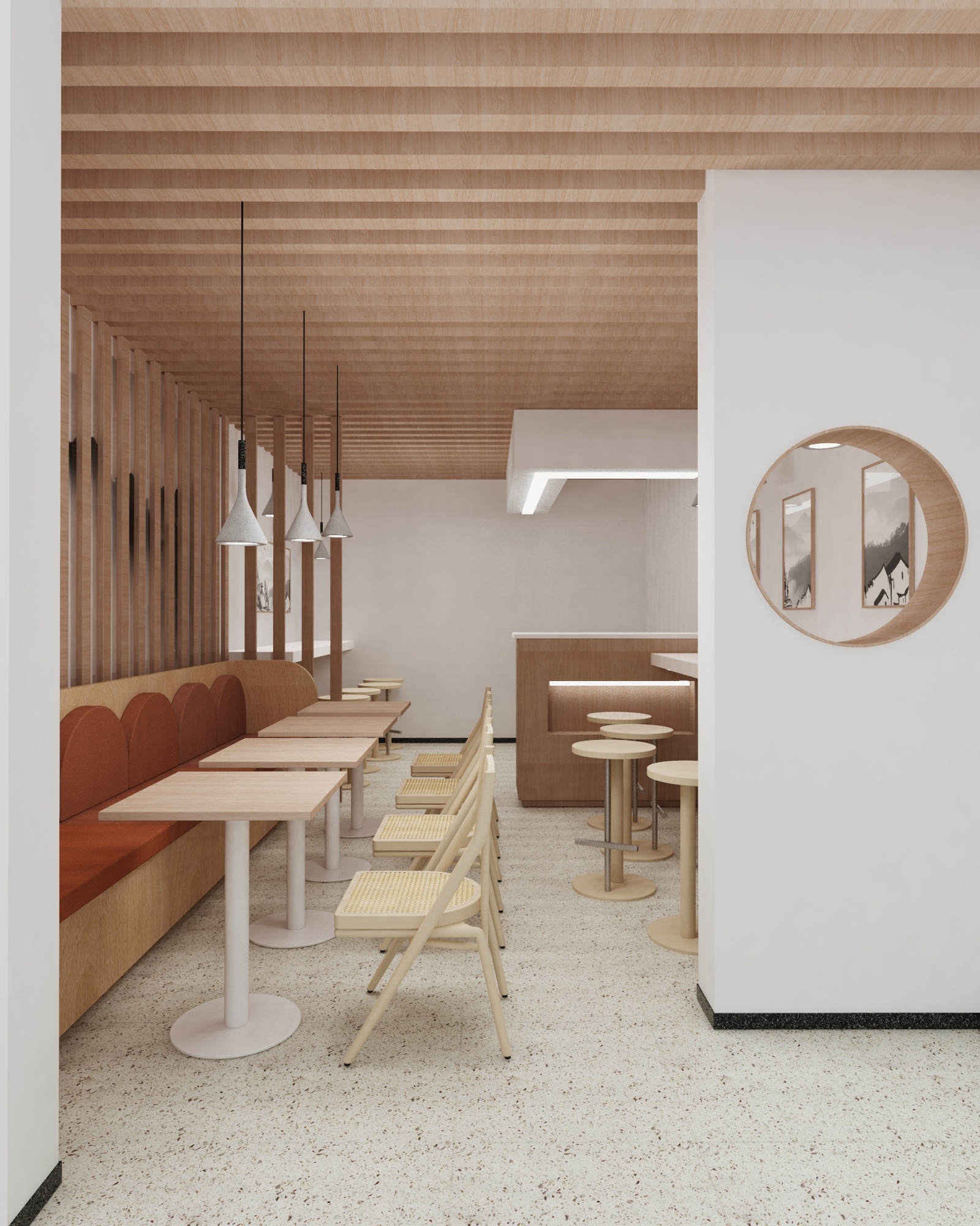 奶茶餐饮店空间建模渲染