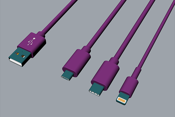 数据线   USB接口+micro usb/type-c/lightning接口
