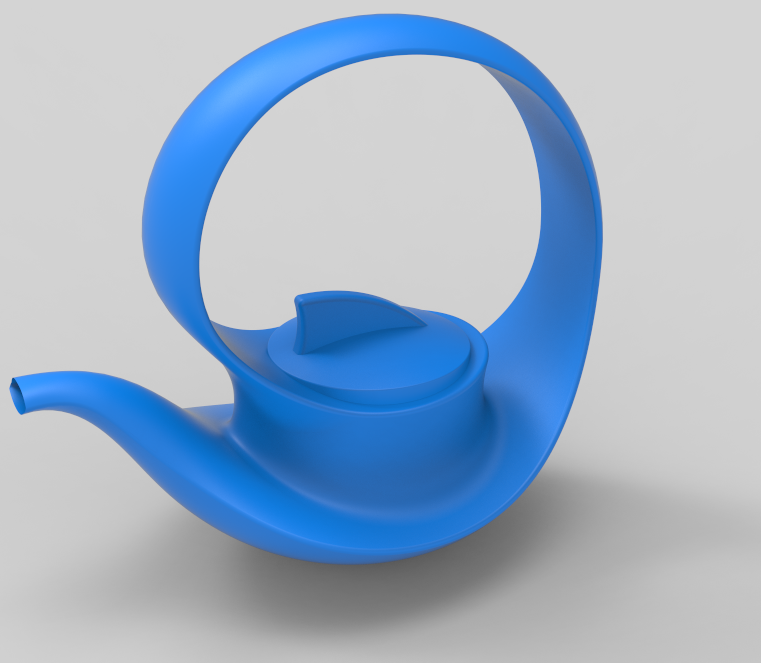经典曲面造型案例—蓝色水壶