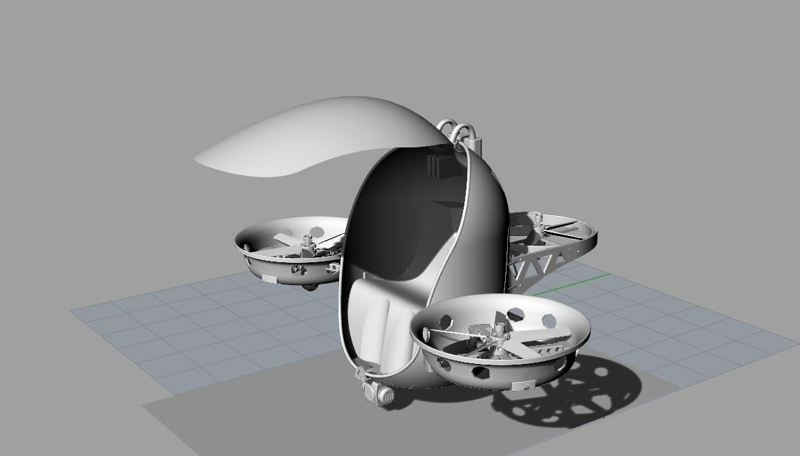 飞行器载入机器未来交通工具设计建模类似无人机