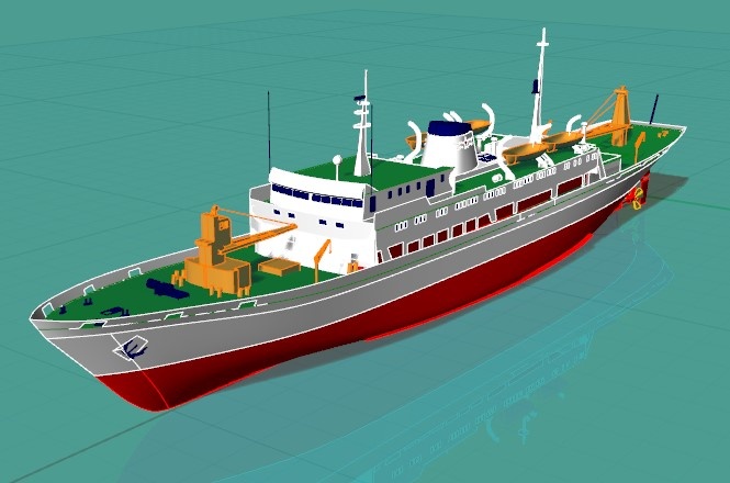 向阳红09号科考船建模