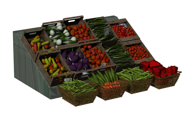 蔬菜水果摊位模型