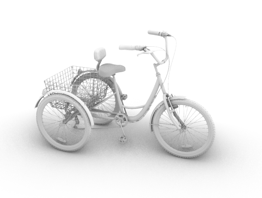 超精细三轮自行车模型