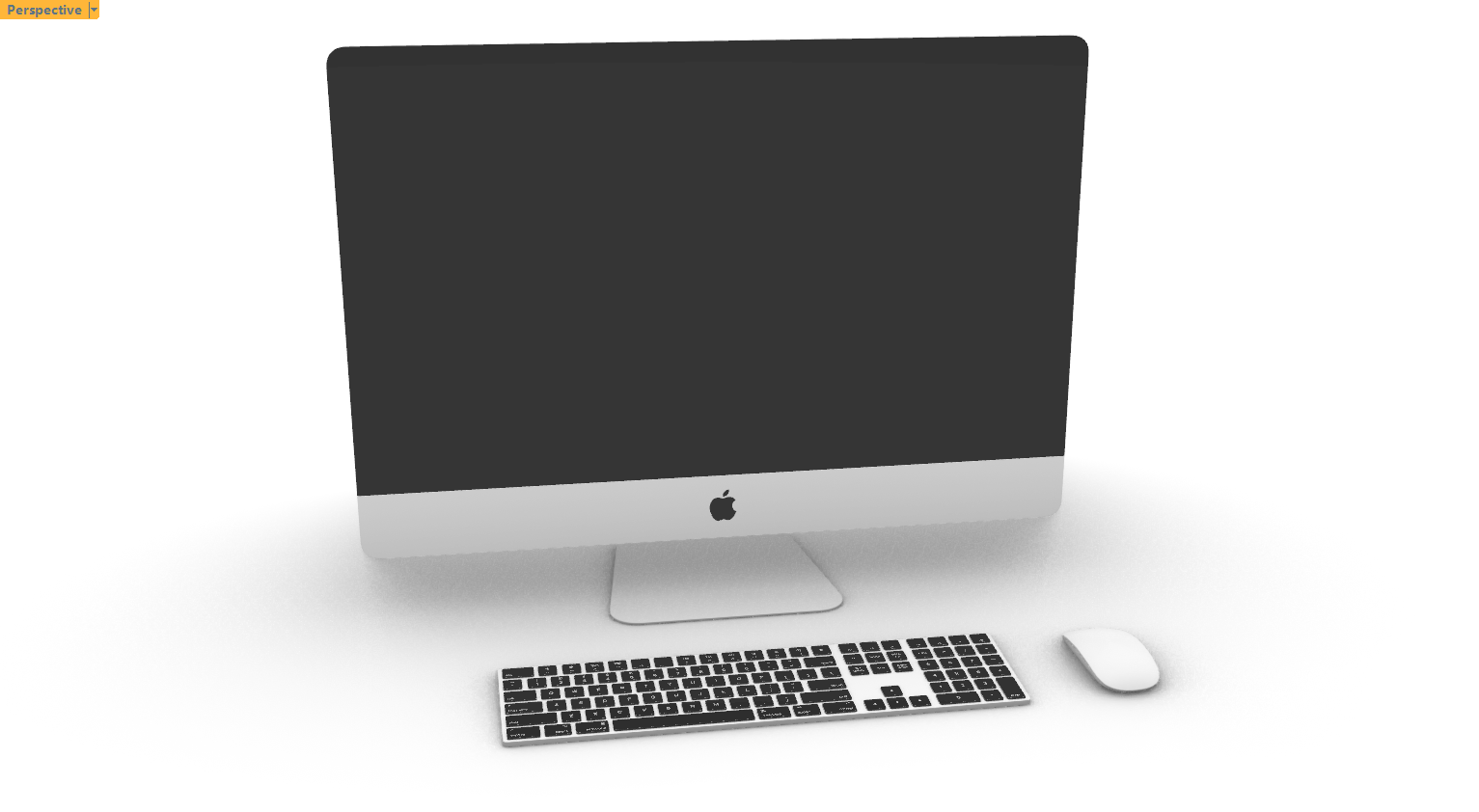 iMac模型+键盘（字母建模）模型