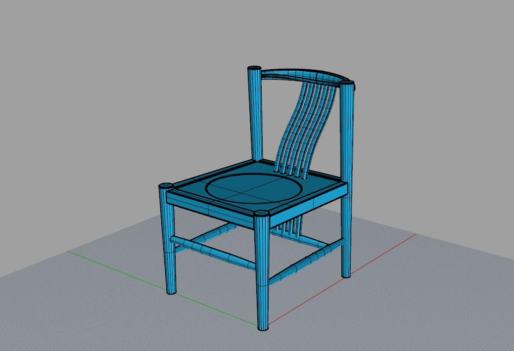 椅子竹子椅拼装椅模型