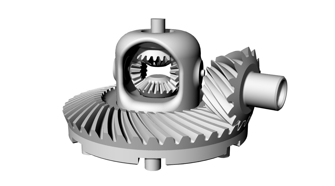 汽车差速器齿轮传动装置三维机构模型结构可渲染动画模拟